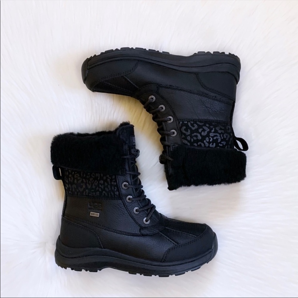 UGG Adirondack III Snow Leopard Black Waterproof Boots - Picture 3 of 10